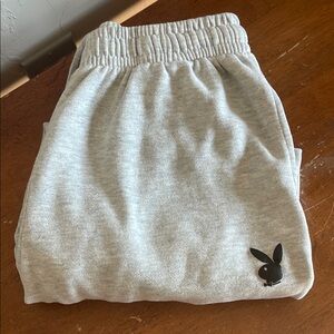 Playboy by Pacsun Gray Leggings with Elastic Waistband and Relaxed Fit